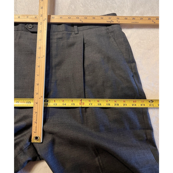 Custom Italian Designer Mens Suit 46L 36x30 Gray Wool Super 100s Luxury - Picture 14 of 16